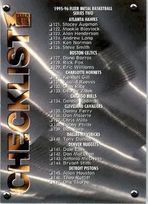 Checklist: 121-195 - 1995-96 Metal - #219 - Basketball - Basketball Card Single