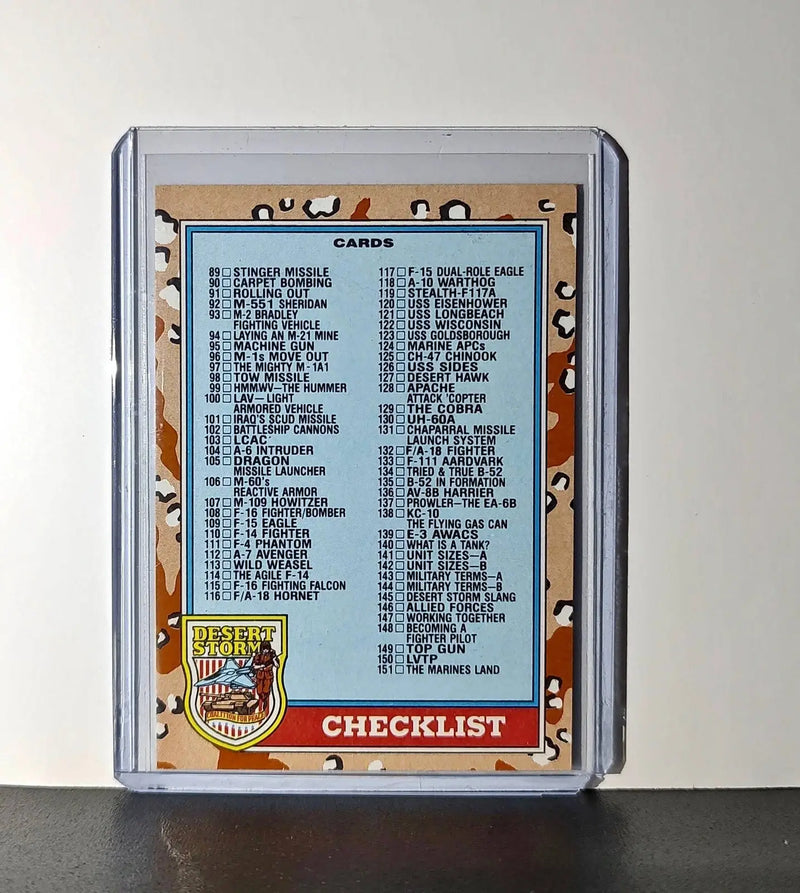 Checklist: 89–176 1991 Topps Desert Storm #176 Card