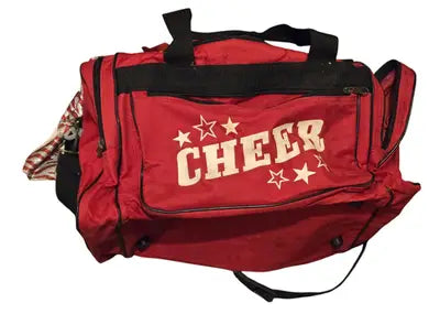 Cheer Duffel Bag Red Cheerleader Sports Travel Gym Bag Multiple Pockets - Apparel