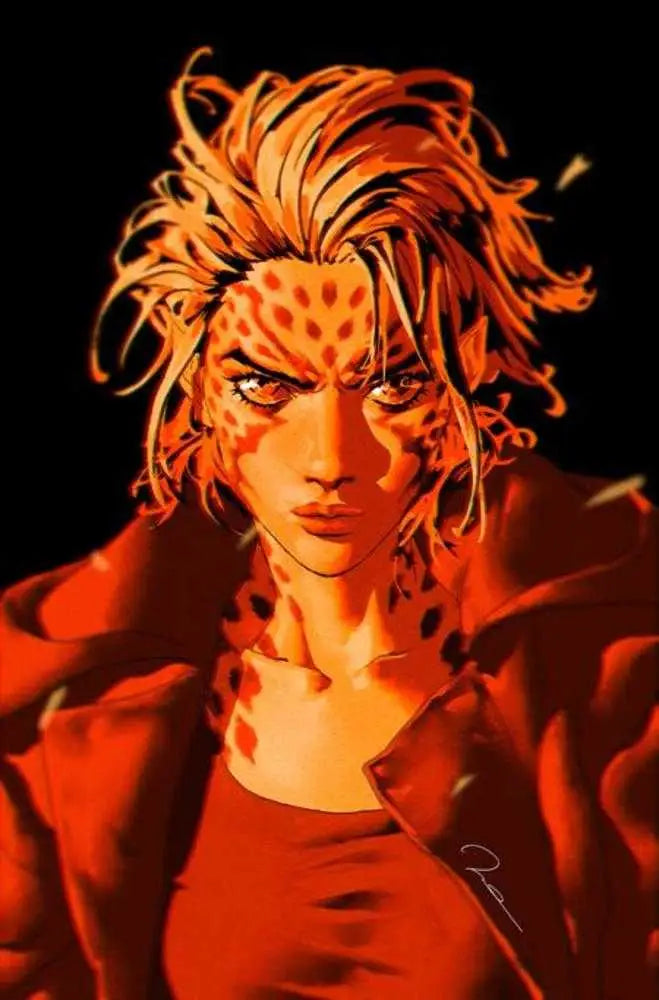 Justice League cover featuring fierce orange-spotted character by Nicola Scott, Greg Rucka