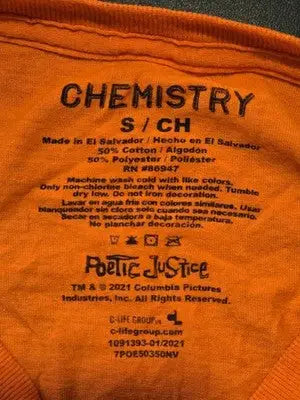 Chemistry Poetic Justice T-Shirt Mens S Orange Long Sleeve Graphic 98 Movie - Apparel