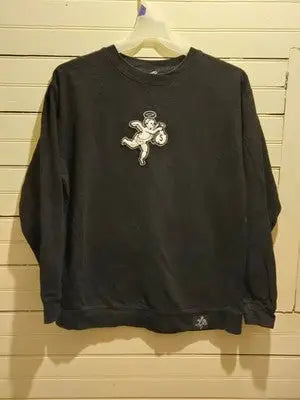 Cherub Embroidered Sweatshirt Mens XL Black Crewneck Angel Money Bag Graphic - Apparel