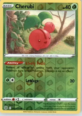 Cherubi - SWSH09: Brilliant Stars - Reverse Holo LP - #012/172 - Pokémon Card Single
