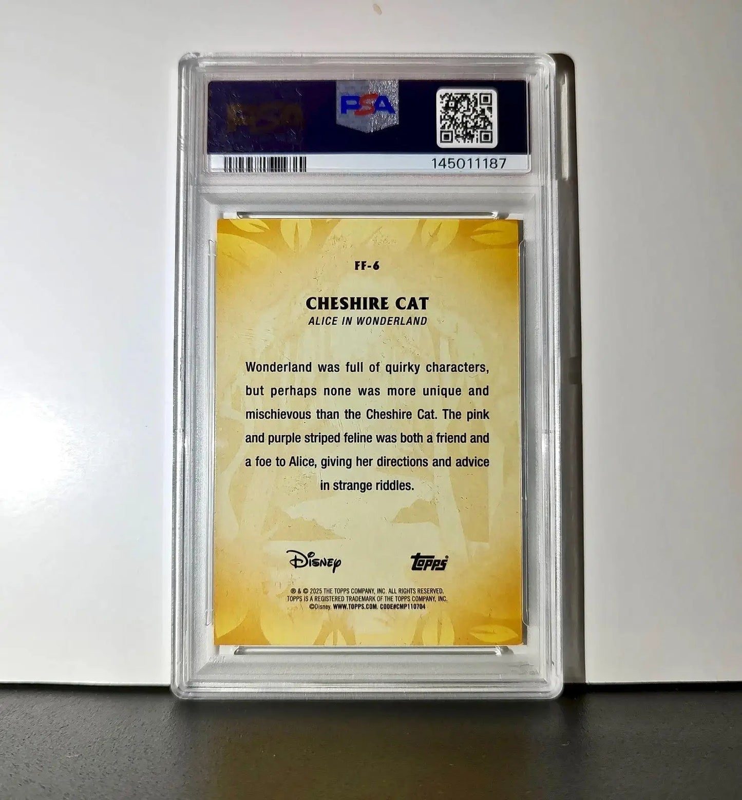 Cheshire Cat 2025 Topps Disney #FF-6 Furry Friends Card PSA 8 - Non-Sports Card Single