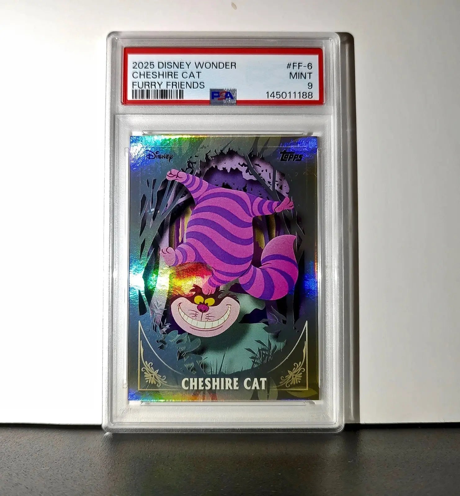 Cheshire Cat 2025 Topps Disney #FF-6 Furry Friends Card PSA 9 MT - Non-Sports Card Single