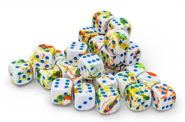 Chessex: 12mm d6 Brush - Breezy/Blue - Gaming Supplies - Dice