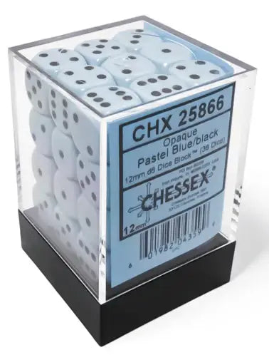 Chessex: 12mm d6 Opaque Dice Set - Pastel Blue/black - Other