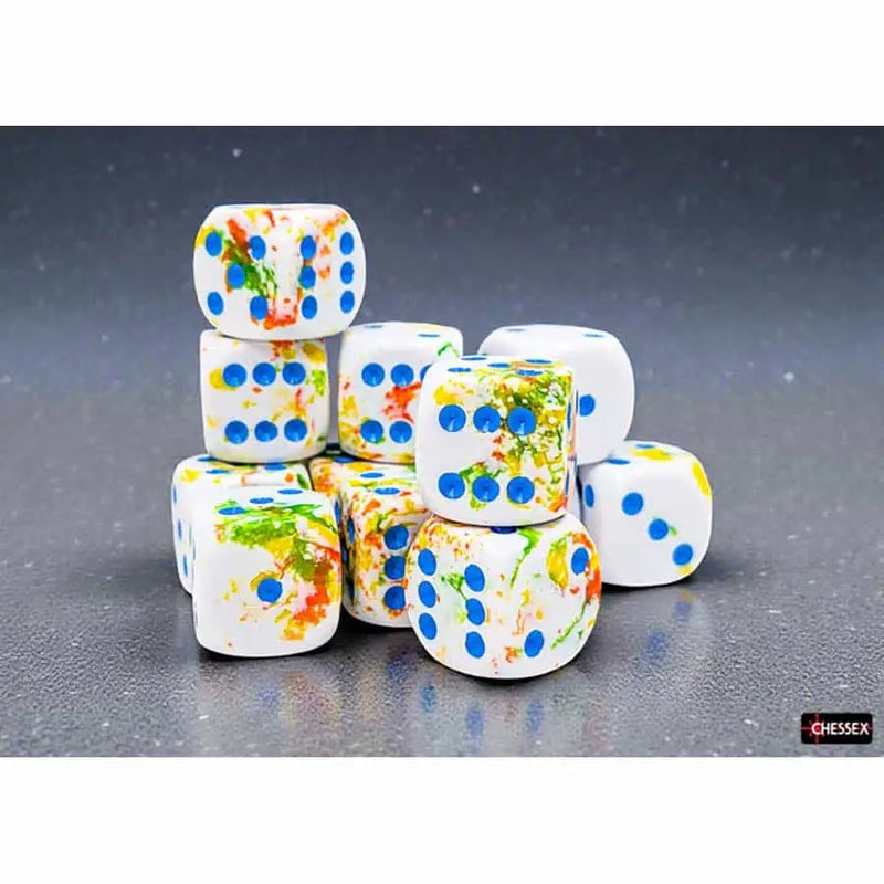 Chessex: 16mm d6 Brush - Breezy/Blue - Gaming Supplies - Dice