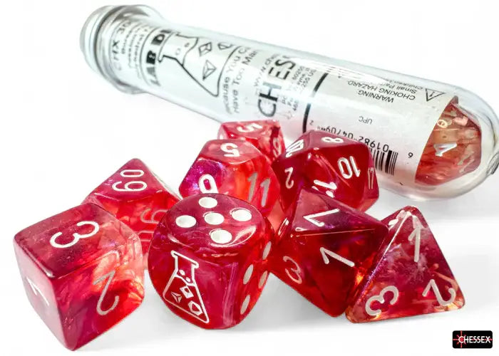 Chessex Lab Dice 7-Die Set - Borealis Passion/White - Other