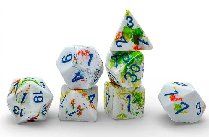 Chessex: Polyhedral 7-Die Set - Breezy/Blue - Gaming Supplies - Dice