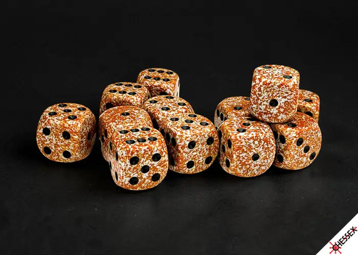 Chessex: Speckled 16mm 12 D6 Dice Block - Rust - Gaming Supplies - Dice