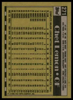 Chet Lemon 1990 Topps #271 Detroit Tigers - Baseball Card Single