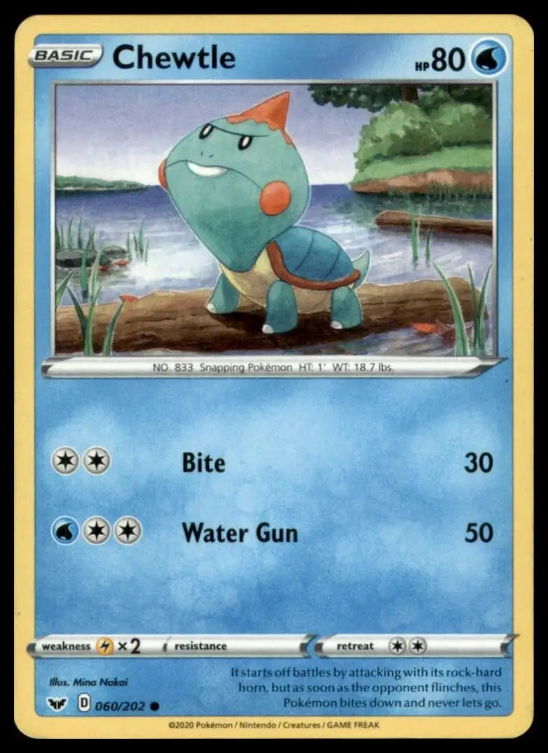Chewtle 060/202 Swsh01: Sword & Shield Regular Pokemon - Pokémon Card Single