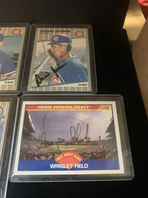 Chicago Cubs 1989 Fleer Score Topps Hand Signed Lot of 9 Baseball Cards AUTO - Baseball Card Single