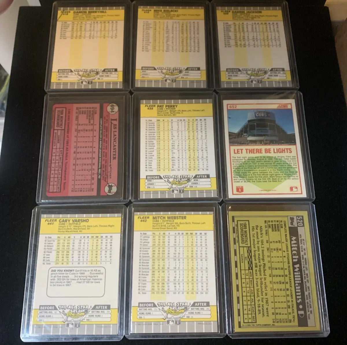 Chicago Cubs 1989 Fleer Score Topps Hand Signed Lot of 9 Baseball Cards AUTO - Baseball Card Single