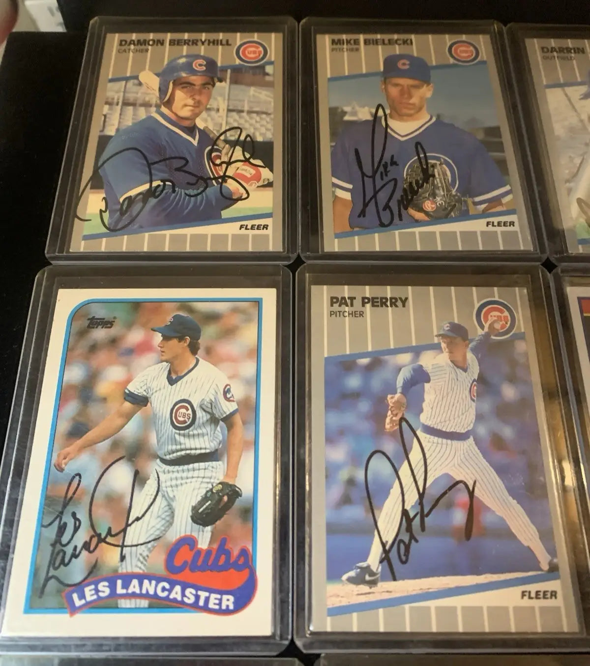 Chicago Cubs 1989 Fleer Score Topps Hand Signed Lot of 9 Baseball Cards AUTO - Baseball Card Single