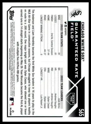 Chicago White Sox 2023 Topps #565 Chicago White Sox - Baseball Card Single