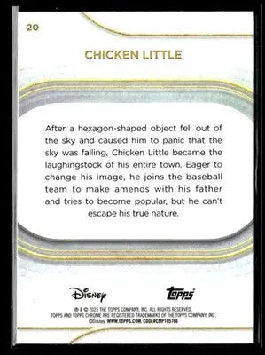 🌟 Chicken Little, 2025 Topps Chrome Disney #20 🌟