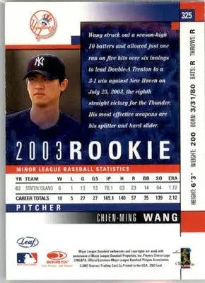 Chien-Ming Wang - 2003 Leaf Rookies & Traded - #325 - RC Baseball - Baseball Card Single