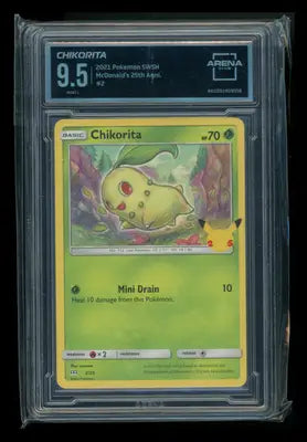 Chikorita #2/25 Arena Club 9.5 2021 Pokemon SWSH McDonald’s 25th Anniversary - Pokémon Card Single