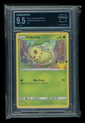 Chikorita #2/25 Arena Club 9.5 2021 Pokemon SWSH McDonald’s 25th Anniversary