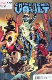 Comic book cover of Children Of The Vault 2 with superheroes, ideal for trading cards