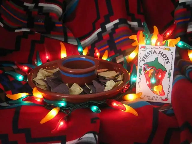 Chili pepper string lights with LED bulbs, perfect for fiesta style party decor