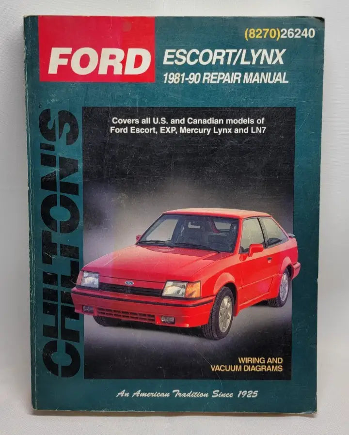 Ford Escort Lynx repair manual from Chiltons Auto Repair Manual series for 1981-90