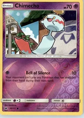 Chimecho - SM - Crimson Invasion - Reverse Holo LP - #43/111 - Pokémon Card Single