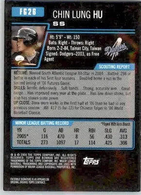 Chin-Lung Hu - 2006 Bowman Draft Picks & Prospects - #FG26 - AUTO Baseball - Baseball Card Single