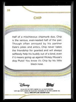 🌟 Chip, 2025 Topps Chrome Disney #26 🌟 - Non-Sports Card Single