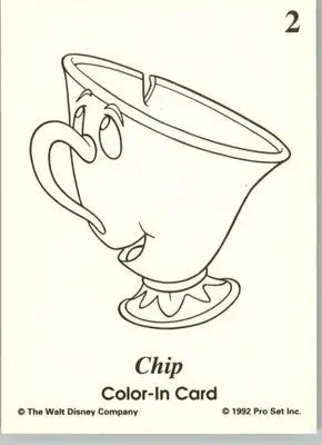Chip / Mrs. Potts - 1992 Pro Set Beauty and the Beast - #C2 - Color in Cards - Entertainment Card Single