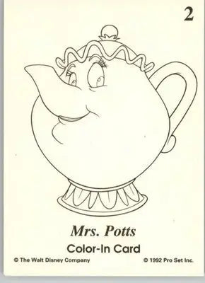 Chip / Mrs. Potts - 1992 Pro Set Beauty and the Beast - #C2 - Color in Cards - Entertainment Card Single