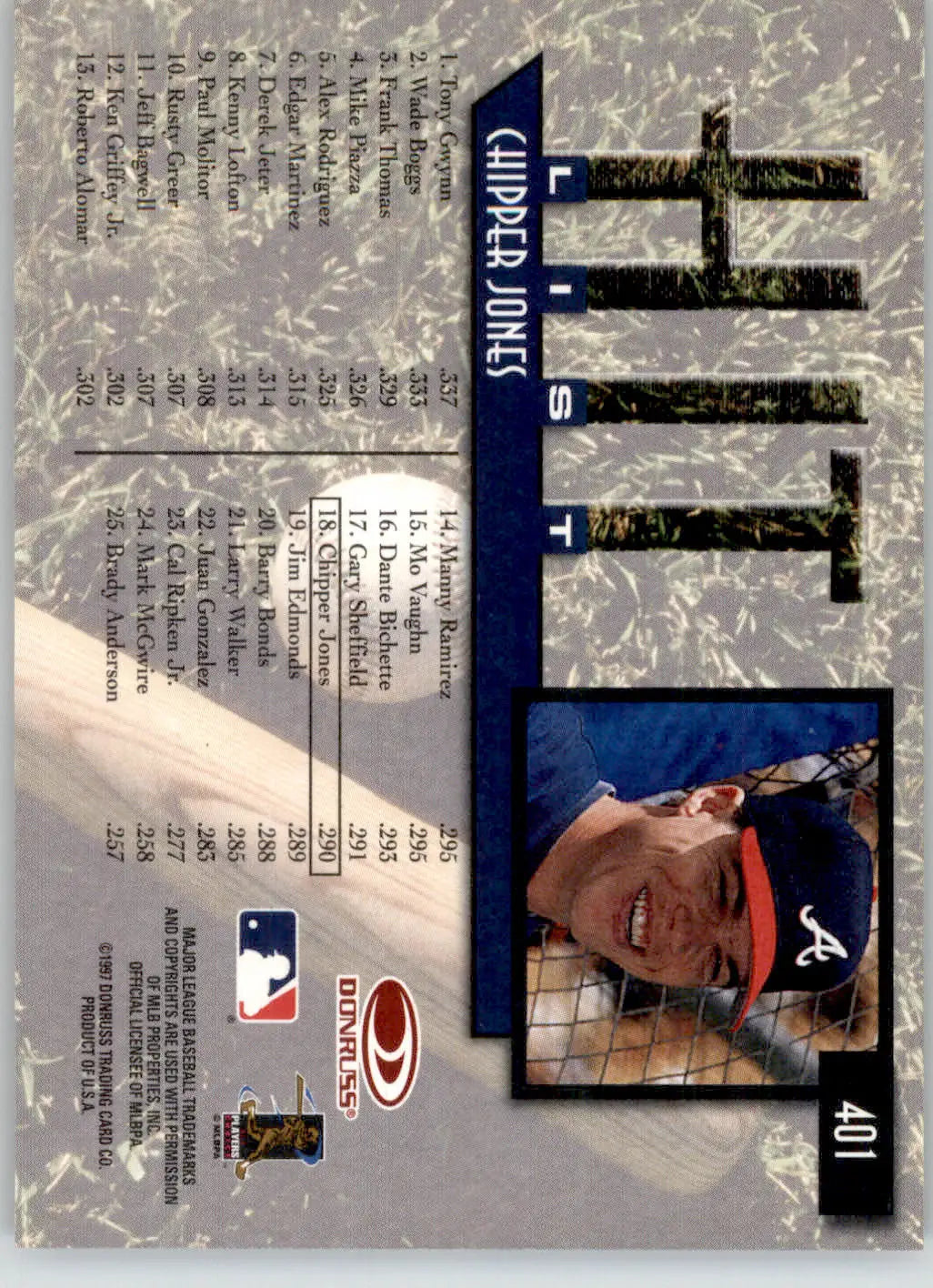 Chipper Jones - 1997 Donruss - #401 - Baseball - Baseball Card Single
