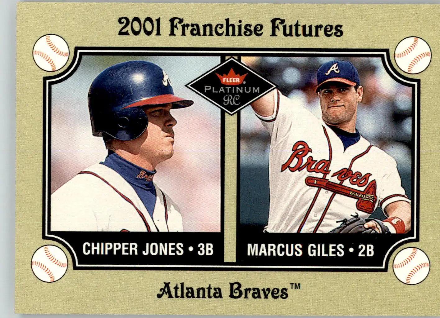 Chipper Jones / Marcus Giles - 2001 Fleer Platinum - #477 - Baseball - Baseball Card Single