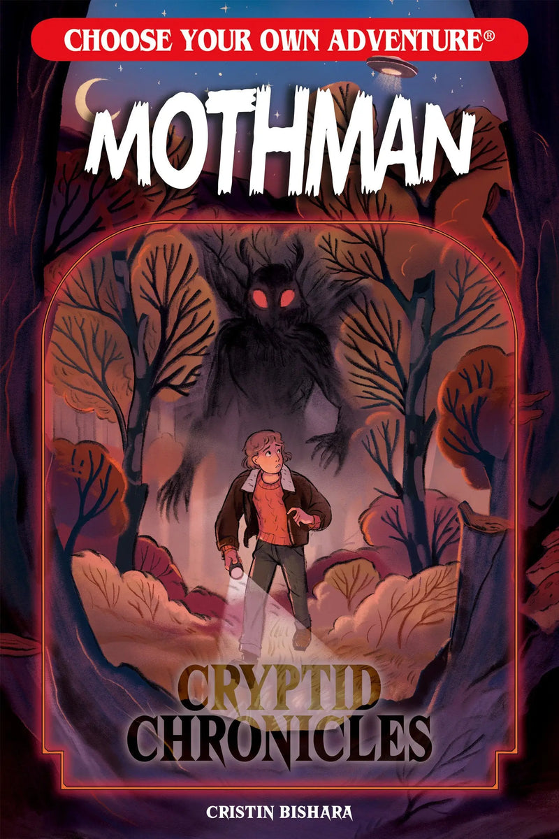 Book cover for Choose Your Own Adventure Cryptid Chronicles Mothman featuring Mothman illustration