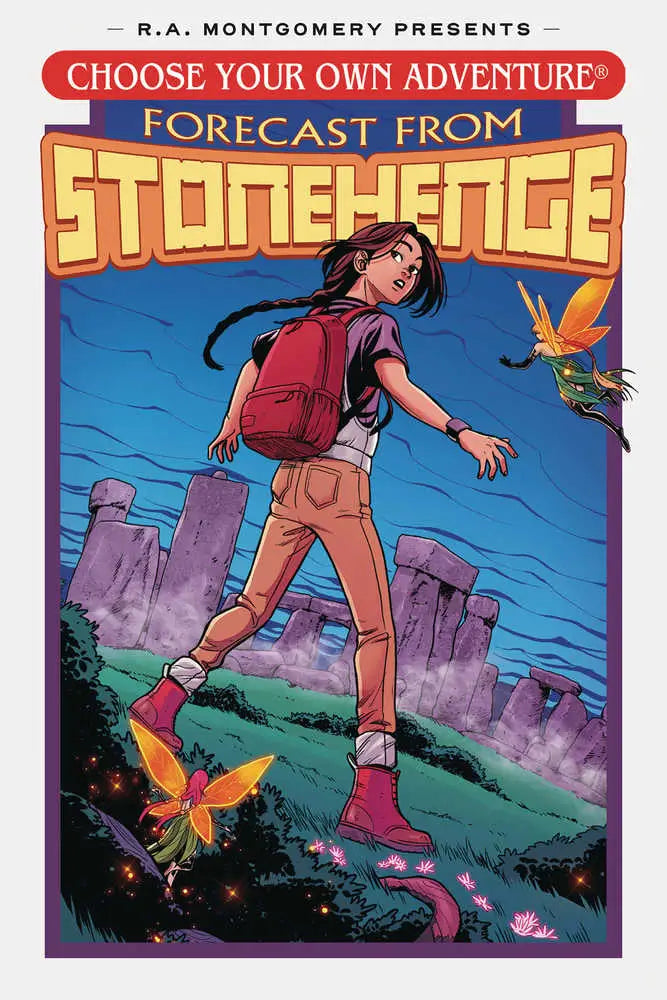 Book cover for Choose Your Own Adventure Forecast from Stonehenge with young adventurer