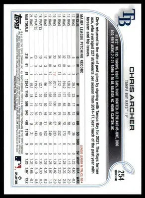 Chris Archer 2022 Topps #254 Tampa Bay Rays - Baseball Card Single