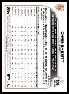 Chris Bassitt 2022 Topps Update #US305 New York Mets - Baseball Card Single