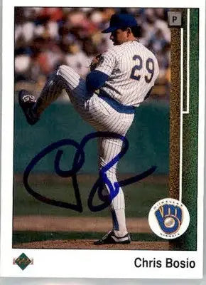 Chris Bosio - 1989 Upper Deck - #292 - AUTO Baseball - Baseball Card Single