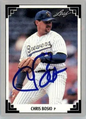 Chris Bosio - 1991 Leaf - #518 - AUTO Baseball - Baseball Card Single
