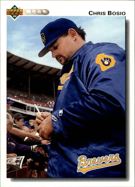 Chris Bosio 1992 Upper Deck MLB #615 Baseball Card Milwaukee Brewers - Baseball Card Single