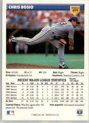 Chris Bosio - 1993 Donruss - #499 - AUTO Baseball - Baseball Card Single