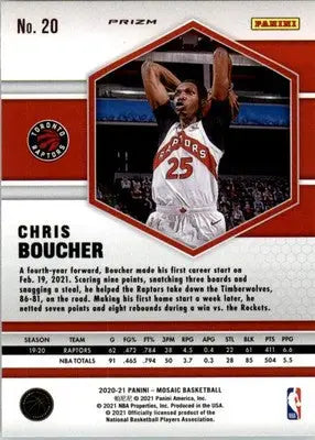 Chris Boucher - 2020-21 Panini Mosaic - #20 - Mosaic Reactive Yellow Basketball - Basketball Card Single
