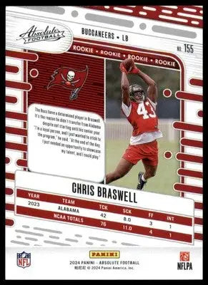 Chris Braswell Rookie 2024 Panini Absolute Retail #155 Tampa Bay Buccaneers - Football Card Single