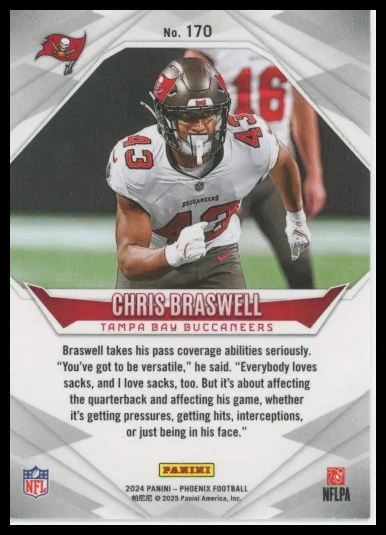 Chris Braswell Rookie Tampa Bay Buccaneers 2024 Panini Phoenix #170 Football NFL - Football Card Single