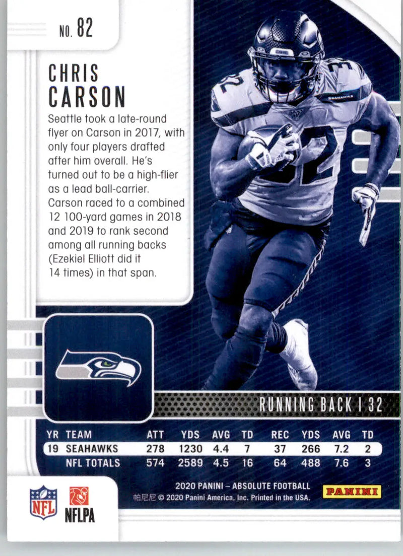 Chris Carson - 2020 Panini Absolute - #82 - Retail Football