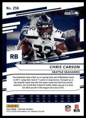 Chris Carson 2022 Panini Prestige #256 Seattle Seahawks - Football Card Single