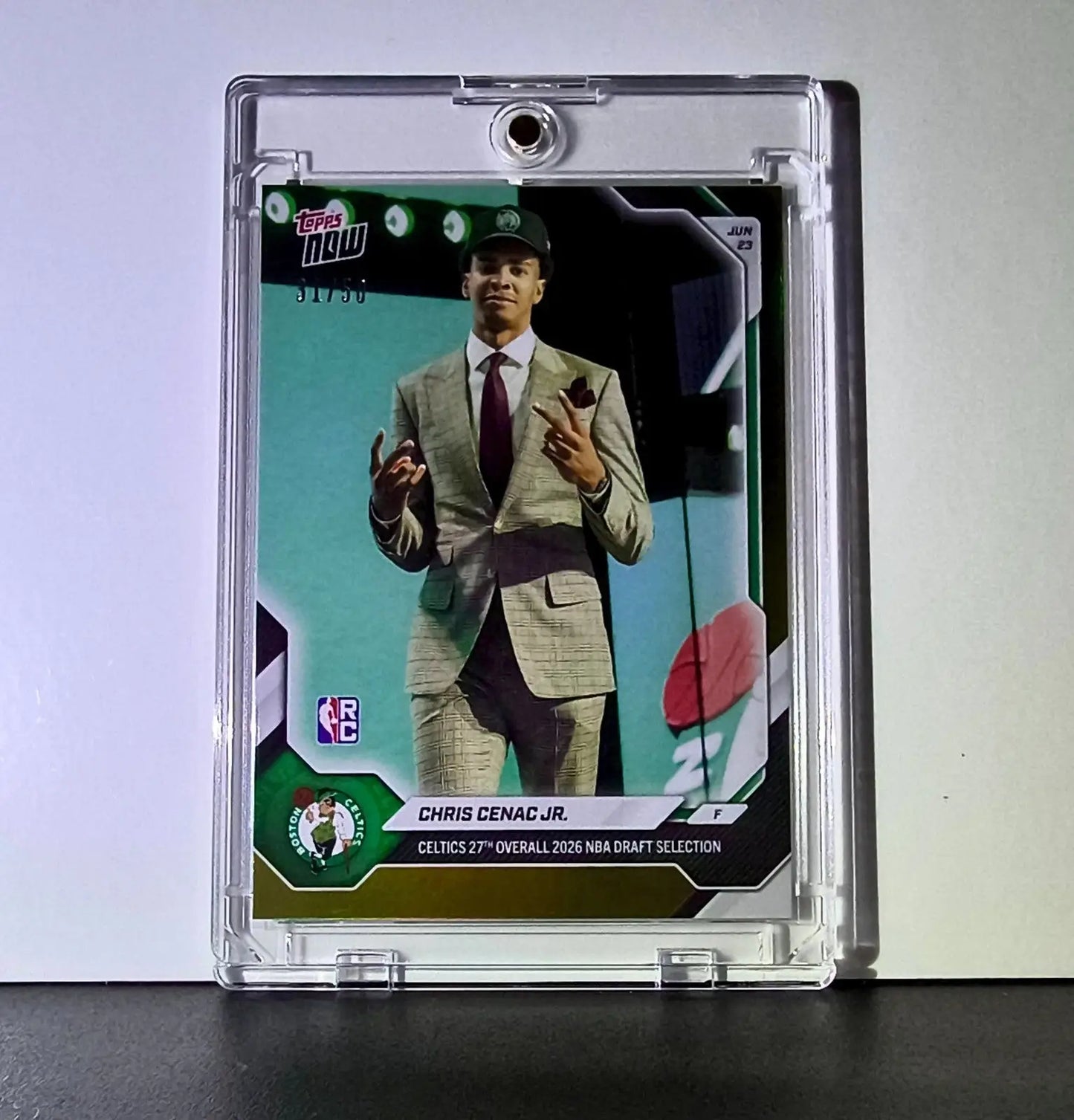 Chris Cenac Jr. Rookie 2026-27 Topps NBA Draft CCEN Gold Foil 31/50 Card Celtics - Basketball Card Single