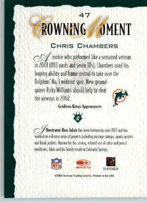 Chris Chambers - 2002 Donruss Gridiron Kings - #47 - Football - Football Card Single